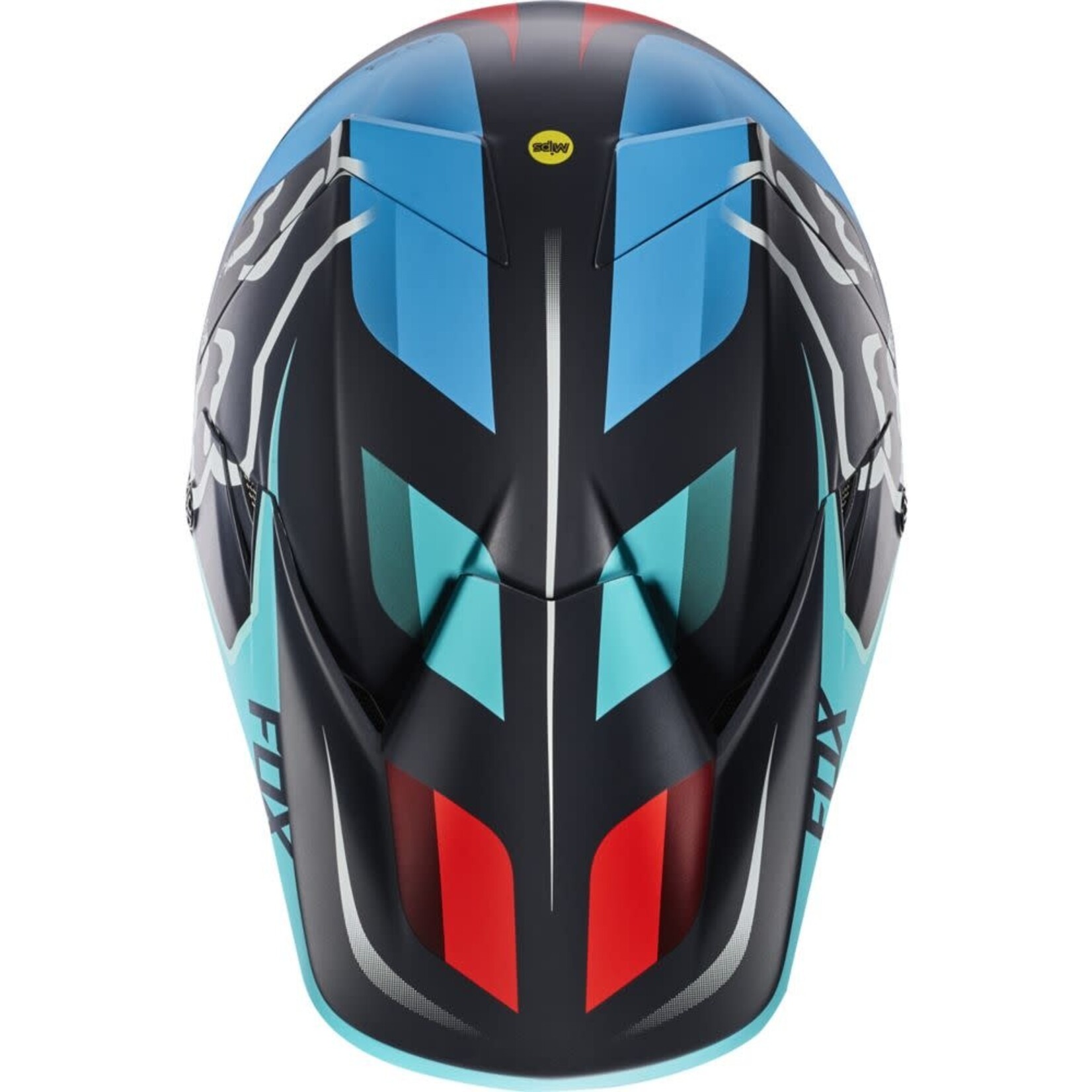 FOX RACING FOX V3 SECA HELMET, GREY/RED LARGE