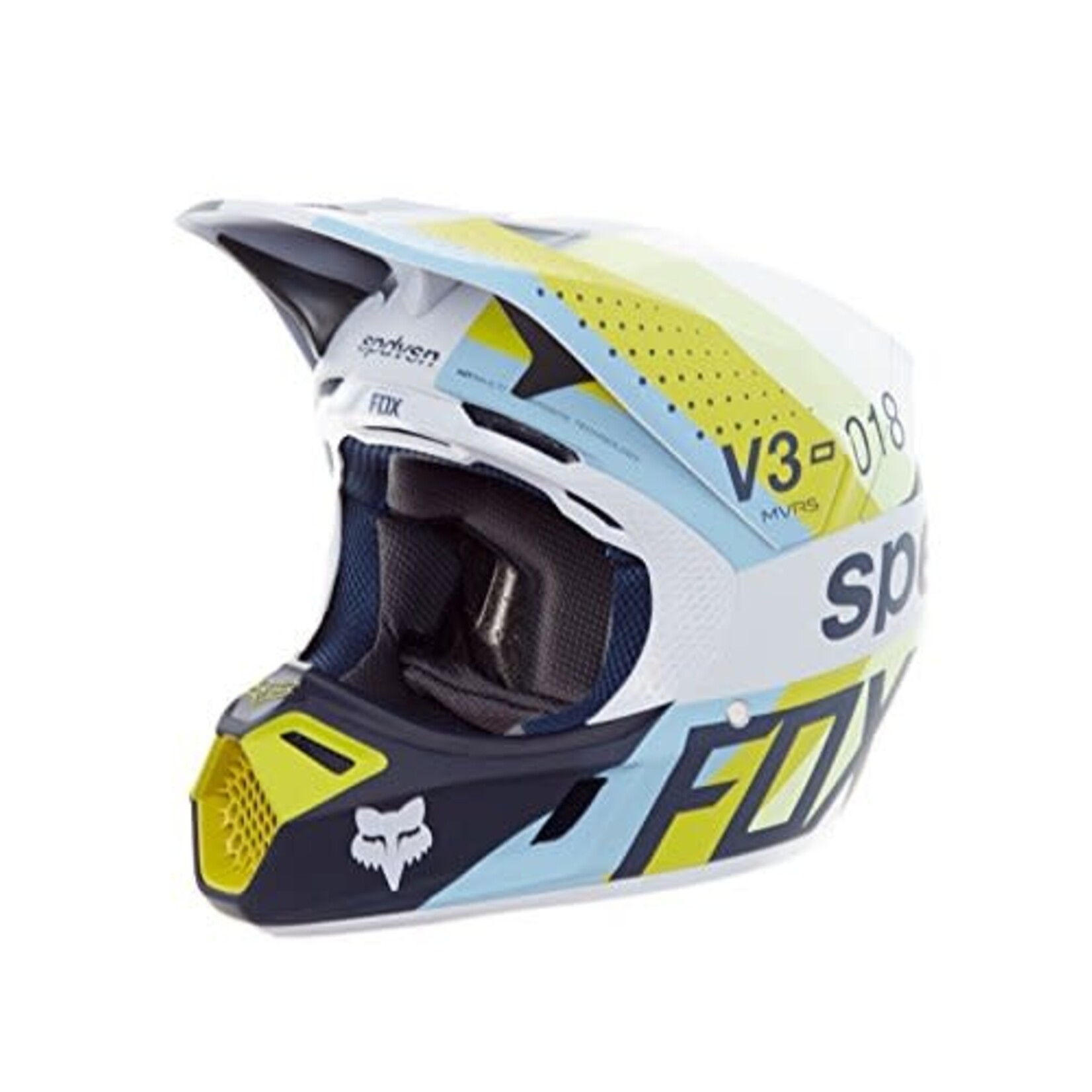 FOX RACING FOX V3 DRAFTR HELMET, LIGHT GREY MEDIUM