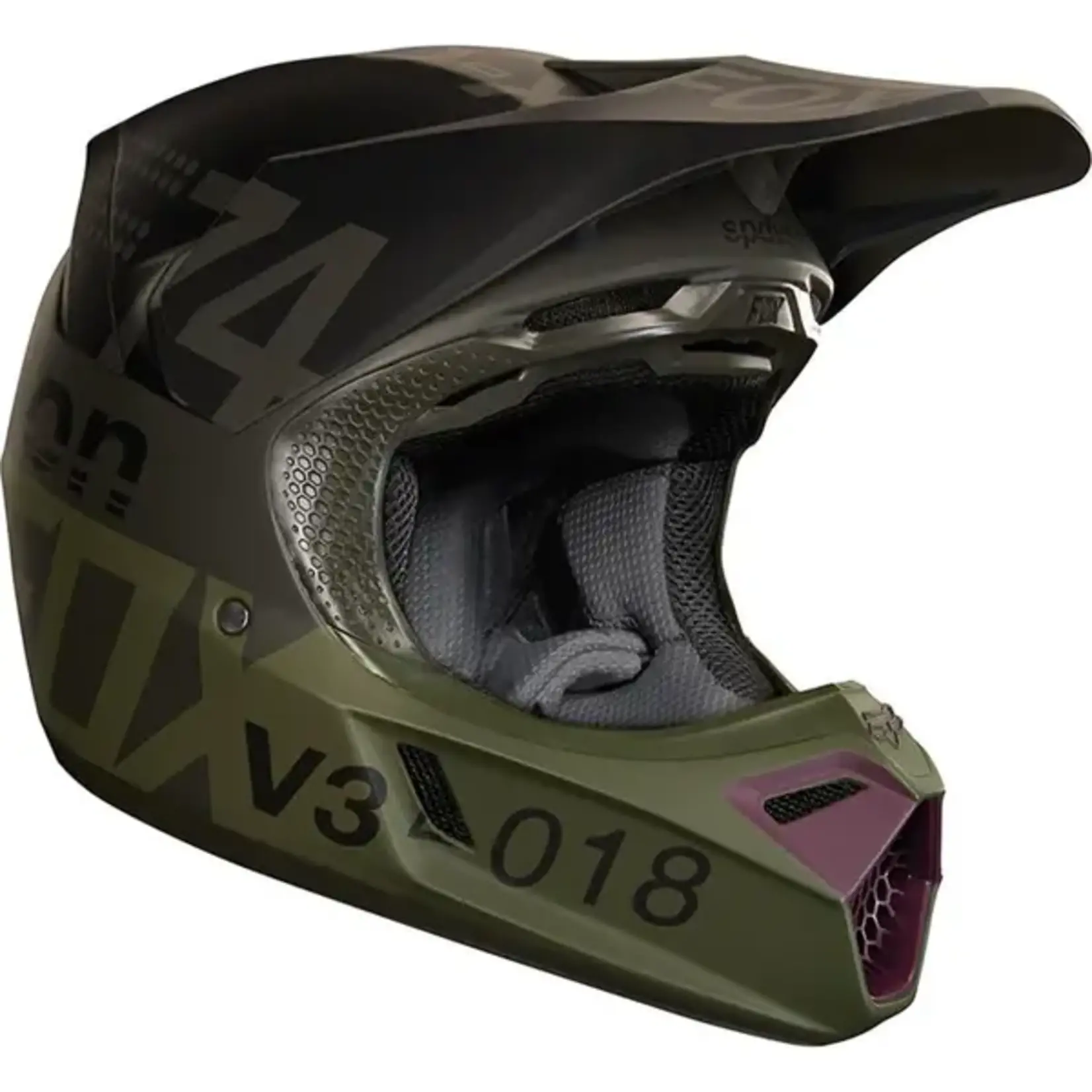 FOX RACING FOX V3 DRAFTR HELMET, CHRCOAL MEDIUM