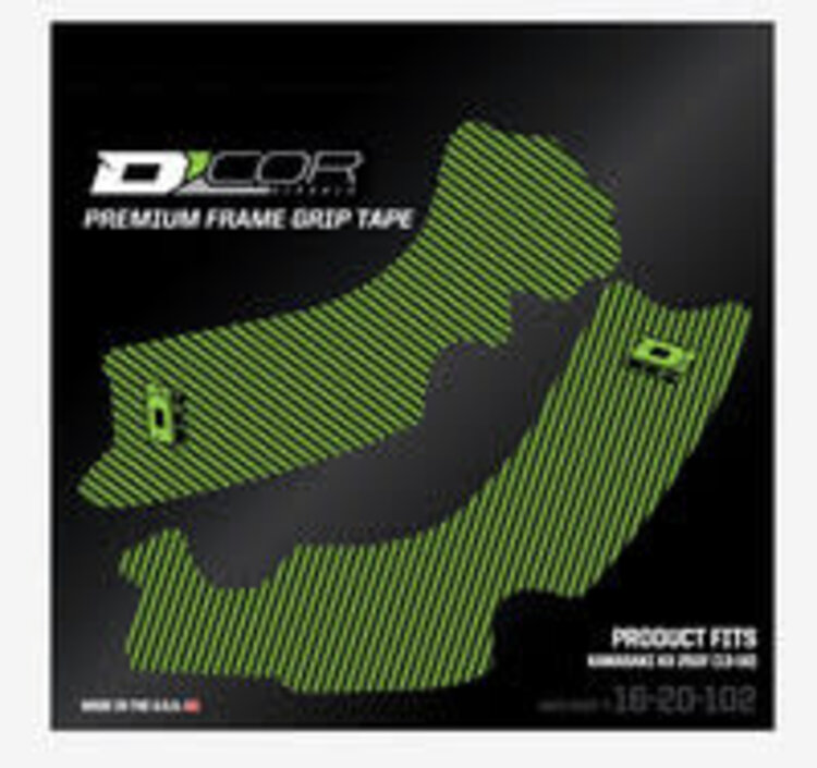 D'COR D-COR FRAME GRIP GUARD DECAL GREEN/BLACK KAWASAKI KX250F '13-'16
