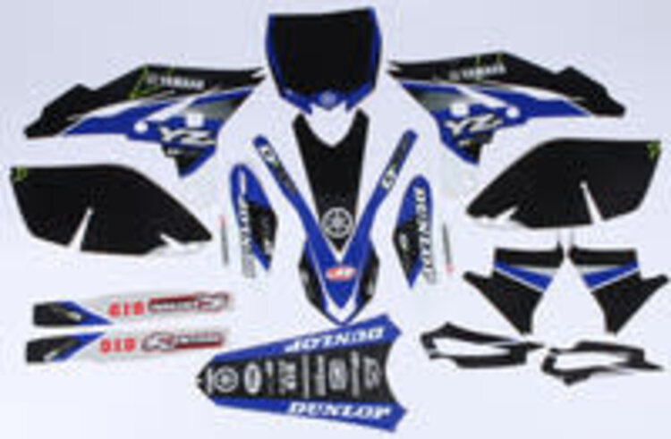 D'COR D-COR YAMAHA RACELINE GRAPHICS COMPLETE GRAPHIC KIT BLACK YZF250 '10-'13