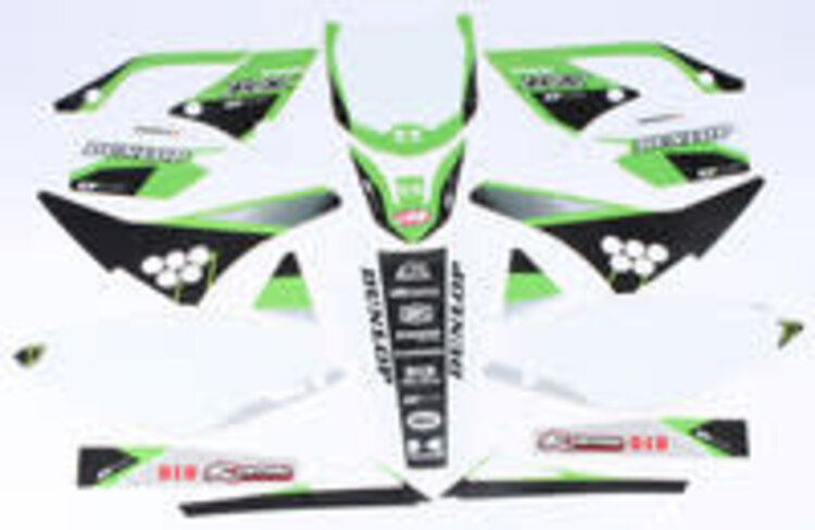 D'COR D-COR KAWASAKI RACELINE GRAPHICS COMPLETE KIT WHITE KAWASAKI KXF450 '09-'11