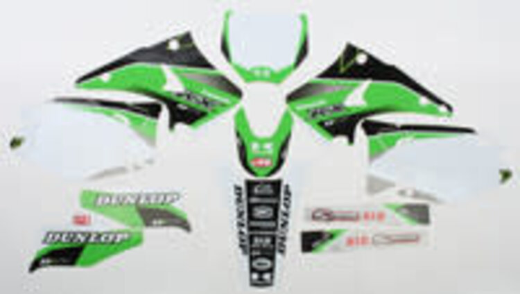 D'COR D-COR KAWASAKI RACELINE GRAPHICS COMPLETE KIT WHITE KX125/250 '03-'08