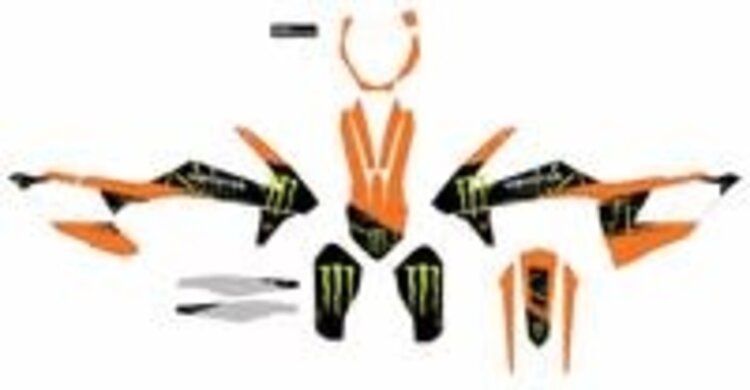 D'COR D-COR CMPLT KIT MONSTER ENERGY SLASH WHITE BG KTM SX/F 125-250 '16-'18