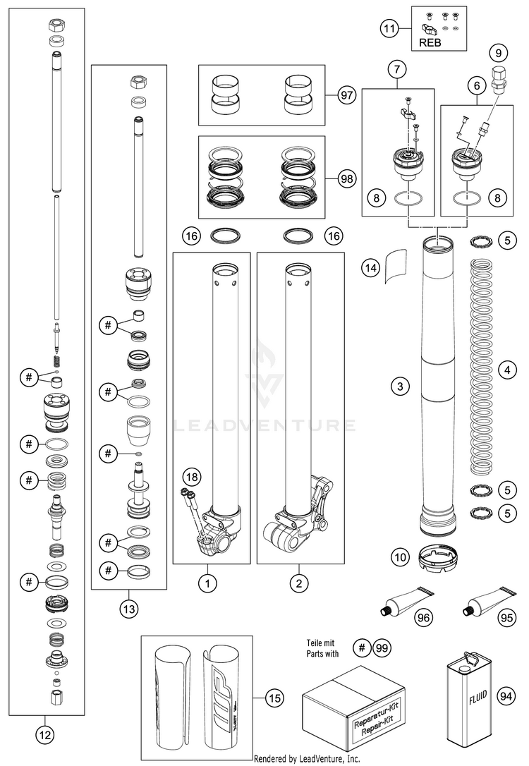 WP SUSPENSION 35480455S4 AXLE CLAMP RIGHT SIDE CPL. KTM 2017-2022 65 SX