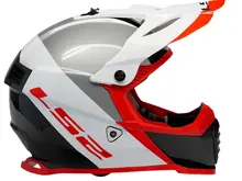 LS2 GATE LAUNCH HELMET GLOSS WHITE / RED/ BLACK