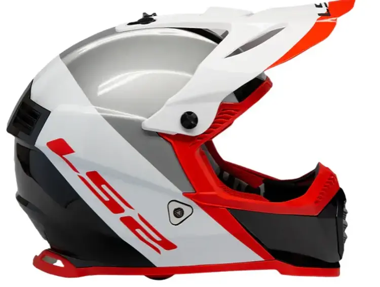 LS2 GATE LAUNCH HELMET GLOSS WHITE / RED/ BLACK