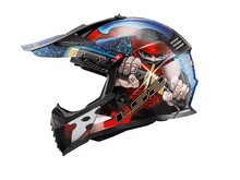 LS2 GATE YOUTH HELMET NINJA , GLOSS RED/BLUE