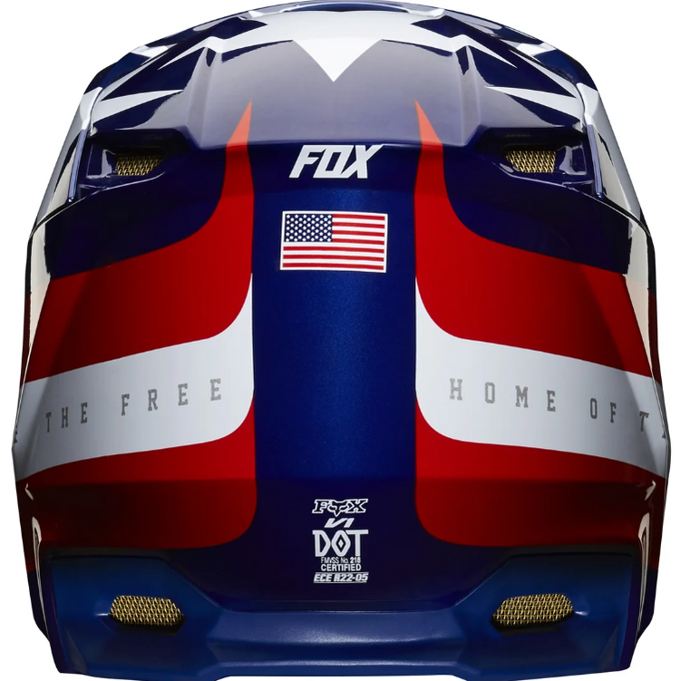 FOX RACING FOX V1 MXON HELMET RED/WHITE/BLUE