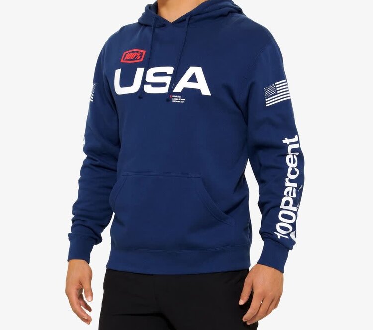 100% MXON USA PULLOVER HOODIE FLEECE