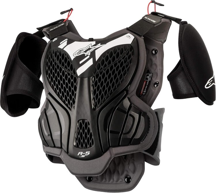 ALPINESTARS YOUTH ALPINESTARS A5 S BIONIC CHEST PROTECTOR BLACK/WHITE