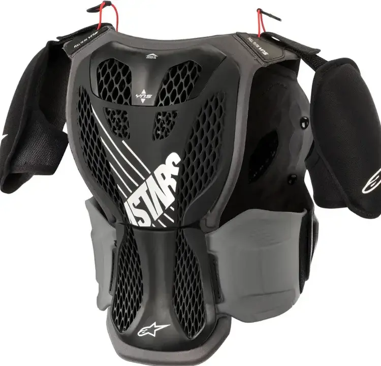 ALPINESTARS YOUTH ALPINESTARS A5 S BIONIC CHEST PROTECTOR BLACK/WHITE