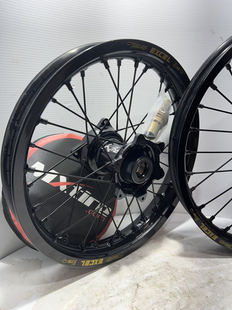 KITE Kite/Excel Complete Wheel Set - 16"Rear/19"Front - KTM/Husq/Gas 85/105cc - Black