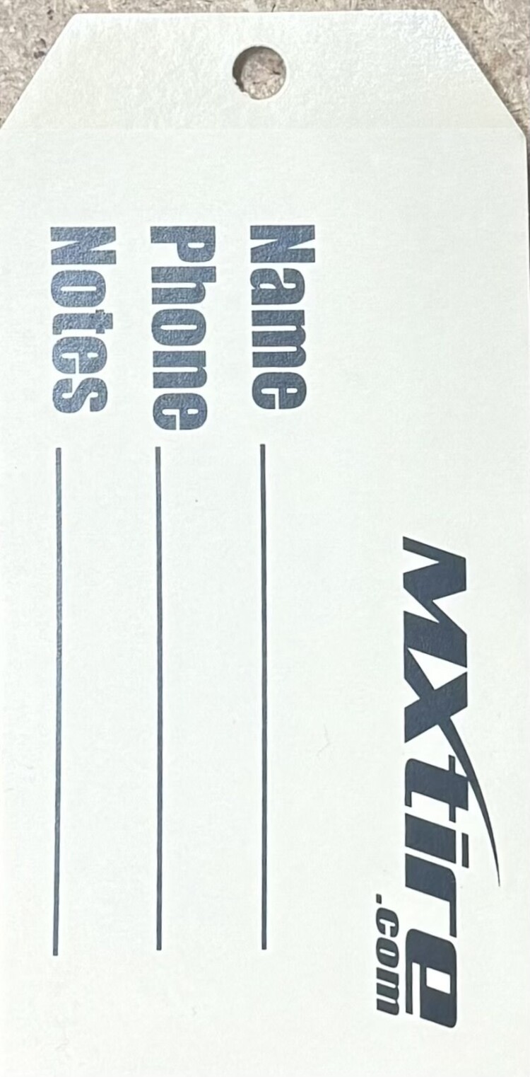 MXT-TAG  MXTIRE TIRE CHANGE TAG PACK OF 100