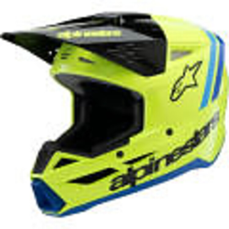 ALPINESTARS ALPINESTARS Youth SM3 Helmet - Radium - Gloss Yellow Fluo/Black/Blue - Small