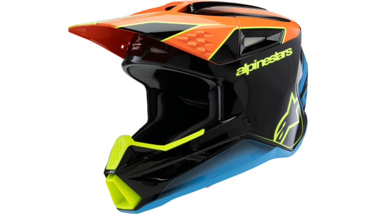 ALPINESTARS ALPINESTARS SM3 YOUTH FRAY HELMET BLACK ORANGE YELLOW FL