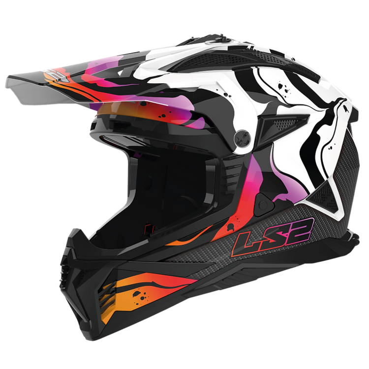 LS2 MX708 GATE II HELMET WASH GLOSS WHITE ORANGE PURPLE