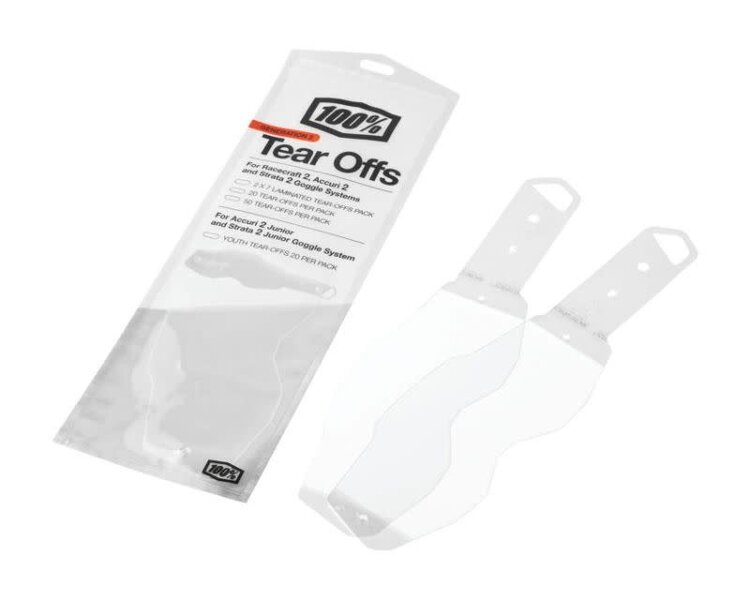 100% 100% - Laminated Tearoffs - Gen 2 Acurri2/Strata2/Racecraft2 - 14 Pack