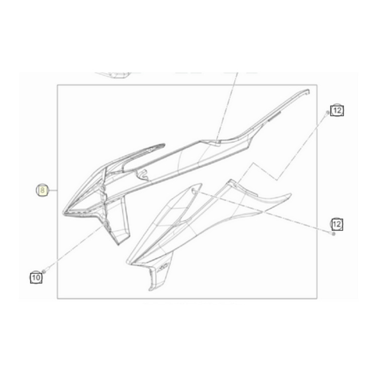 KTM / GASGAS / HUSQVARNA 79108154000ABF SPOILER SET 150-500 EXC/XC-W 23 WITH DECAL