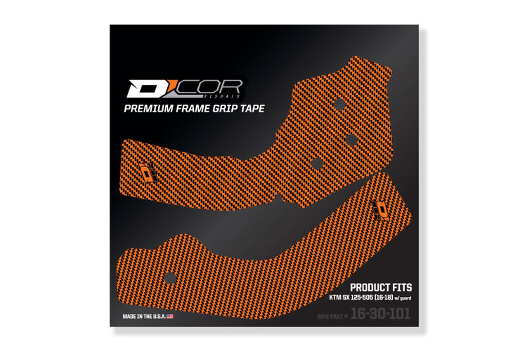D'COR D-COR FRAME GRIP GUARD DECAL W/O GUARD ORANGE KTM SX125-505 '16-'18