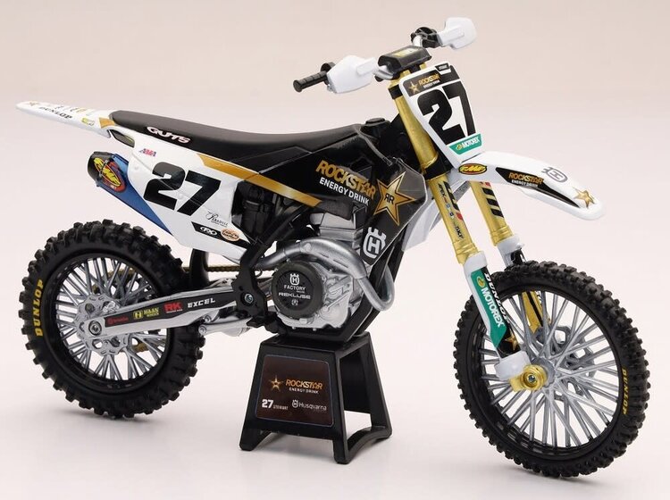 NEW-RAY NEW-RAY 1:12 SCALE ROCKSTAR HUSQVARNA TEAM FC450 MALCOLM STEWART #27
