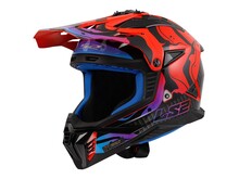 LS2 GATE II HELMET GLOSS RED/BLUE/PURPLE
