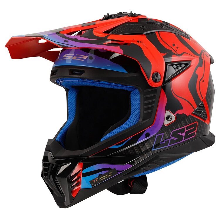 LS2 GATE II HELMET GLOSS RED/BLUE/PURPLE