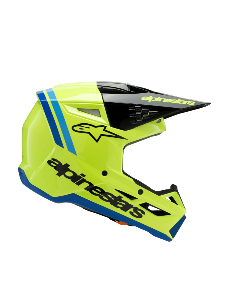 ALPINESTARS ALPINESTARS Youth SM3 Helmet - Radium - Gloss Yellow Fluo/Black/Blue - Small