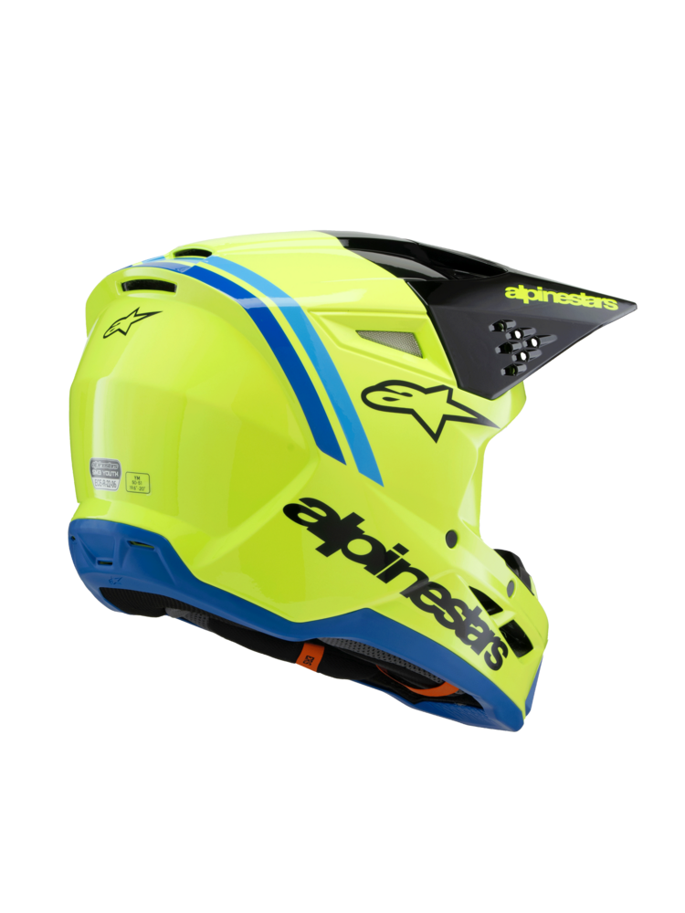 ALPINESTARS ALPINESTARS Youth SM3 Helmet - Radium - Gloss Yellow Fluo/Black/Blue - Small