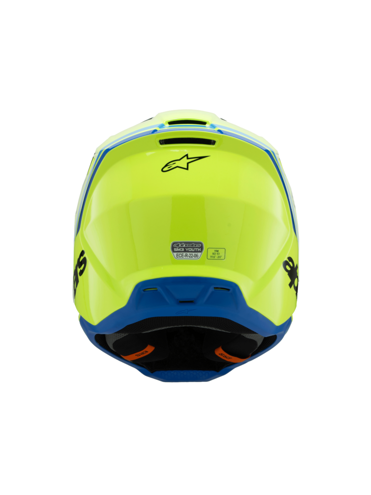 ALPINESTARS ALPINESTARS Youth SM3 Helmet - Radium - Gloss Yellow Fluo/Black/Blue - Small