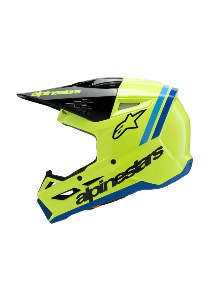 ALPINESTARS ALPINESTARS Youth SM3 Helmet - Radium - Gloss Yellow Fluo/Black/Blue - Small