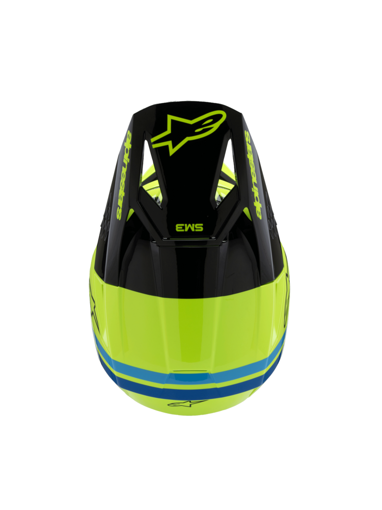 ALPINESTARS ALPINESTARS Youth SM3 Helmet - Radium - Gloss Yellow Fluo/Black/Blue - Small