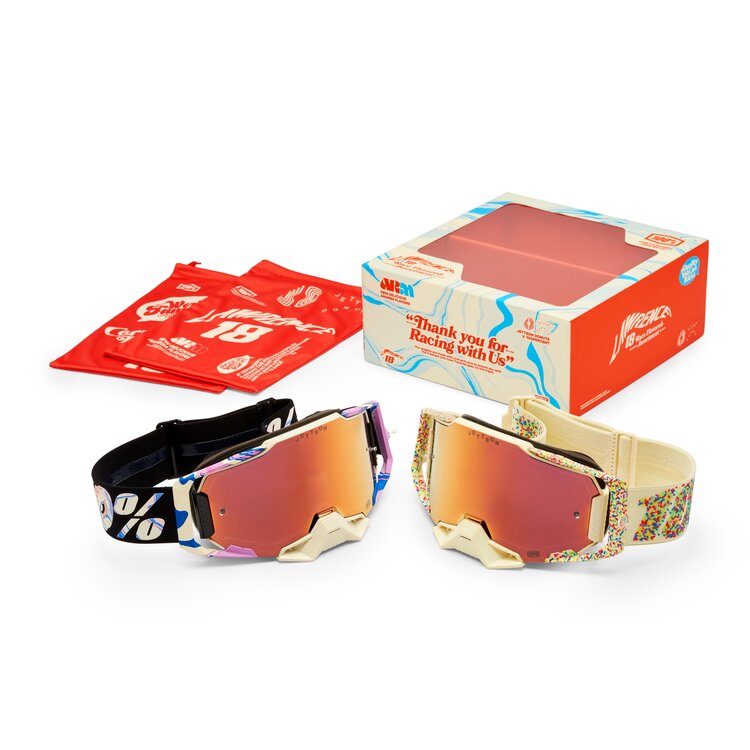 100% ARMEGA JETT LAWRENCE RACE FLAVORED ASSORTMENT DONUT GOGGLES 2 PACK