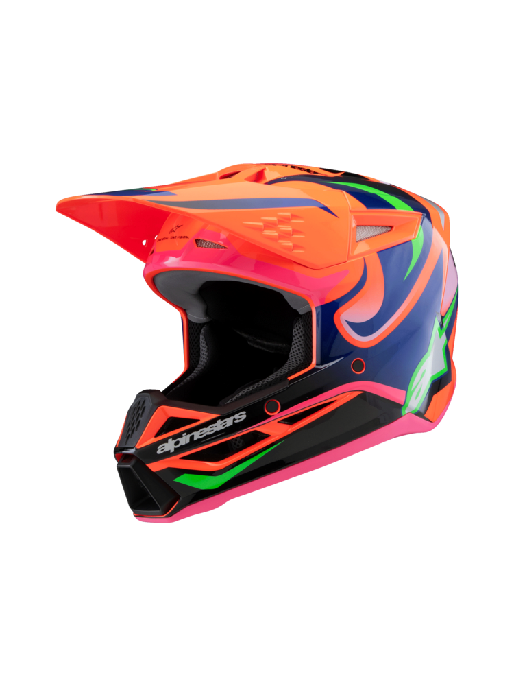 ALPINESTARS ALPINESTARS Youth SM3 Helmet - Deegan - Gloss Orange Fluo/Purple/Pink Fluo - Small