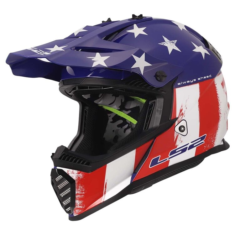 LS2 MX437 GATE YOUTH HELMET STRIPES RED/WHITE/BLUE