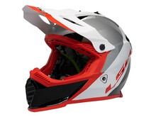 LS2 GATE LAUNCH HELMET GLOSS WHITE / RED/ BLACK