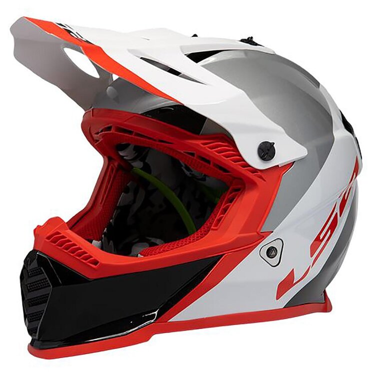 LS2 GATE LAUNCH HELMET GLOSS WHITE / RED/ BLACK