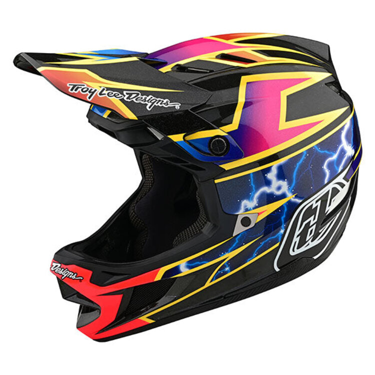 TROY LEE DESIGNS D4 CARBON HELMET; LIGHTNING BLACK SM