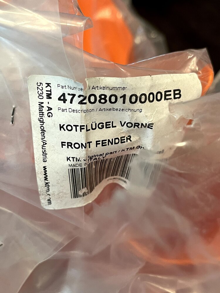 KTM / GASGAS / HUSQVARNA 47208010000EB FRONT FENDER 85 SX 2018-2024