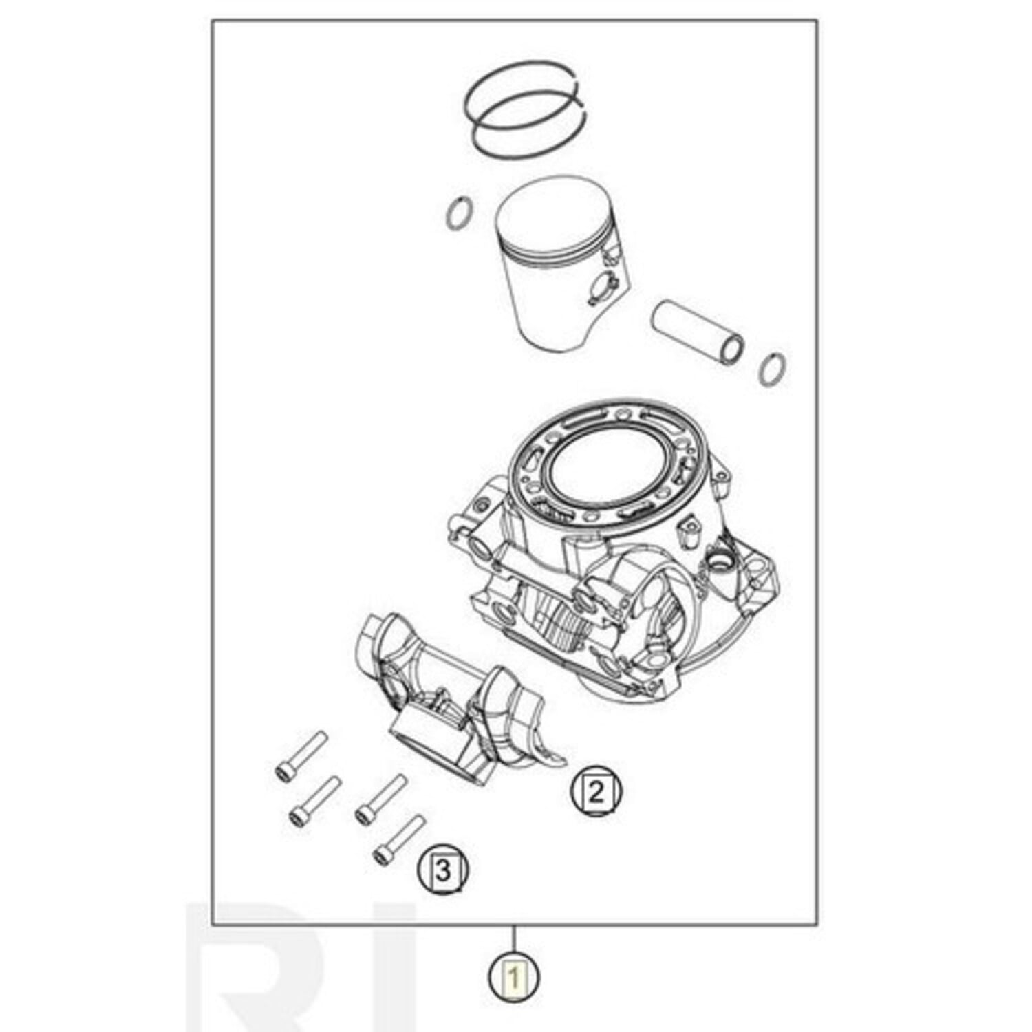 55730138000 CYLINDER + PISTON KTM XC-W 2020-2023 | MX Tires - MXTIRE