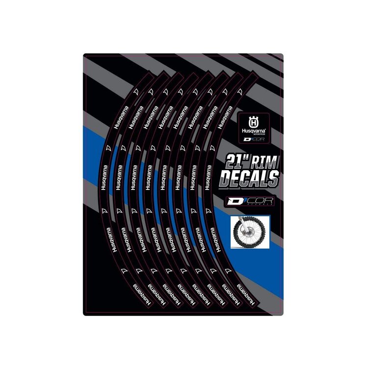 D'COR D-COR RIM DECALS 21" HUSQ LOGO FRONT