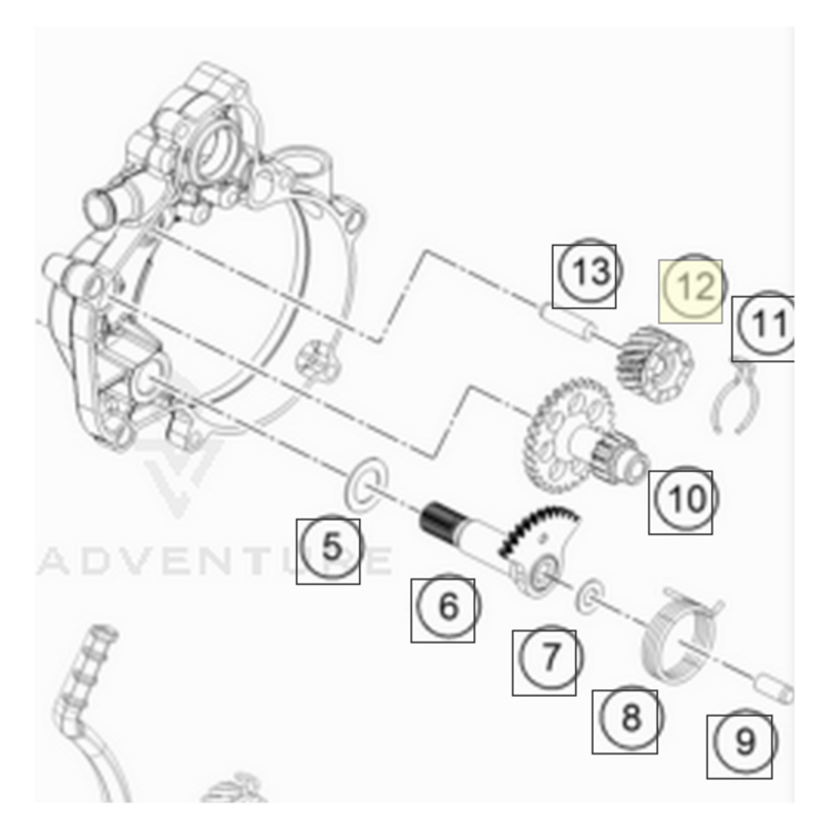 KTM / GASGAS / HUSQVARNA 45233052016/ 45233052116  RATCHET GEAR/ STOP GEAR  KTM 50cc  '09-'23