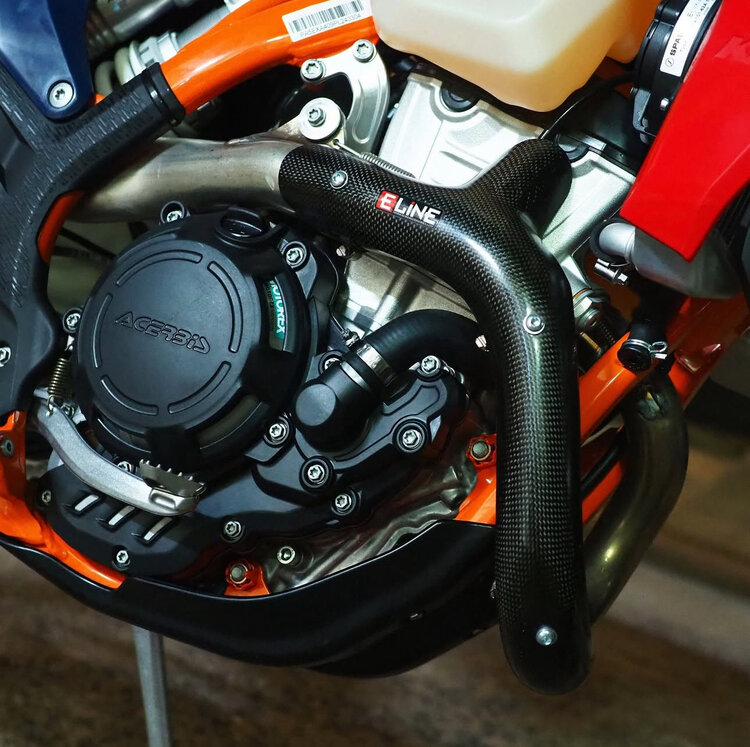 E LINE E Line - Carbon Fiber Header Pipe Shield - KTM/HUSQ/GAS 450 '19-'20