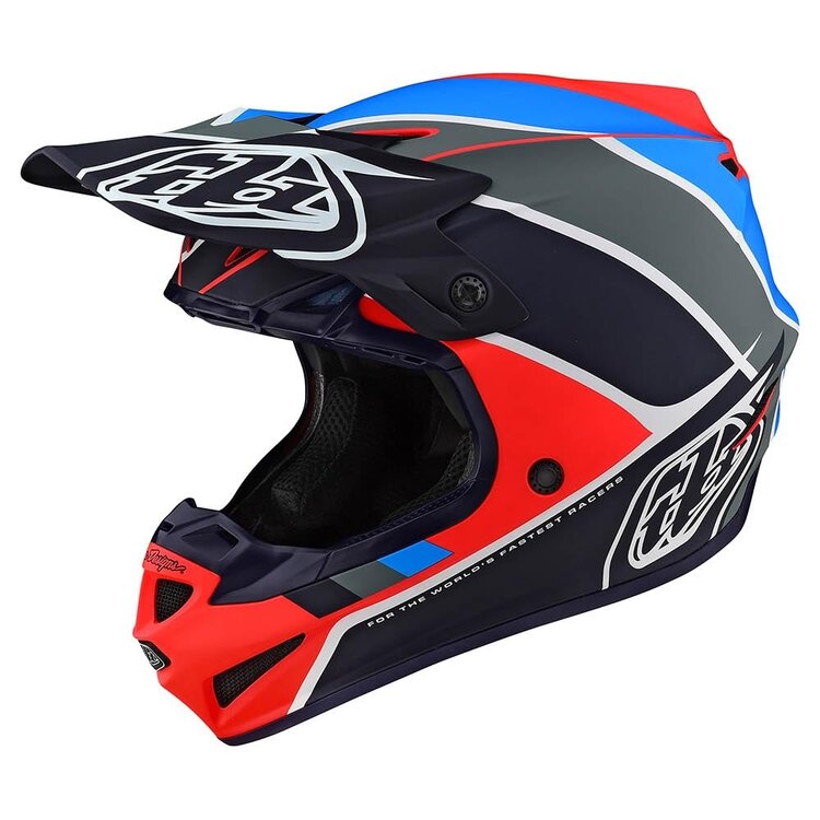 TROY LEE DESIGNS SE4 POLYACRYLITE HELMET; CORSA NAVY / ORANGE YMD