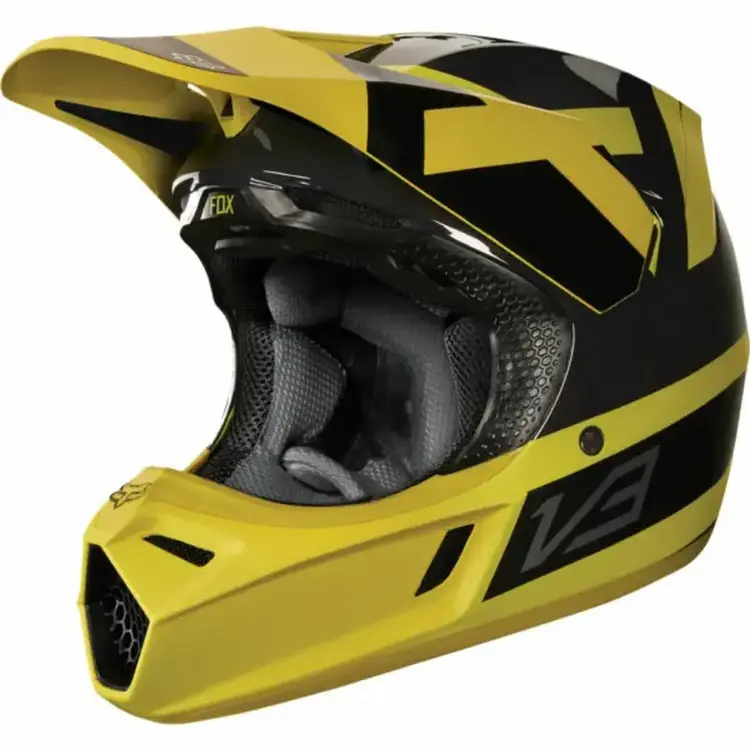 FOX RACING FOX V3 PREEST HELMET, YELLOW