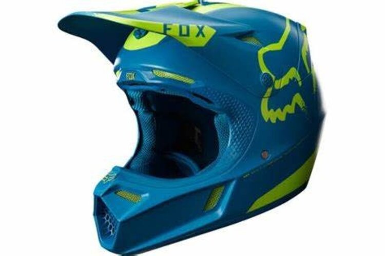 FOX RACING FOX V3 MOTH LE HELMET, TEAL LARGE