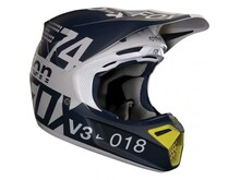 FOX RACING FOX V3 DRAFTR HELMET, LIGHT GREY MEDIUM