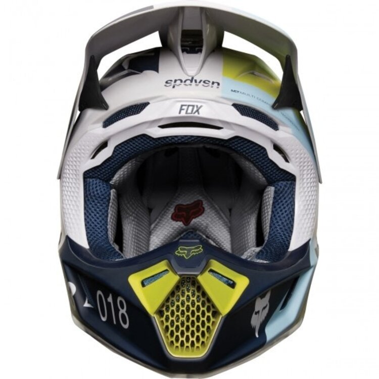 FOX RACING FOX V3 DRAFTR HELMET, LIGHT GREY MEDIUM
