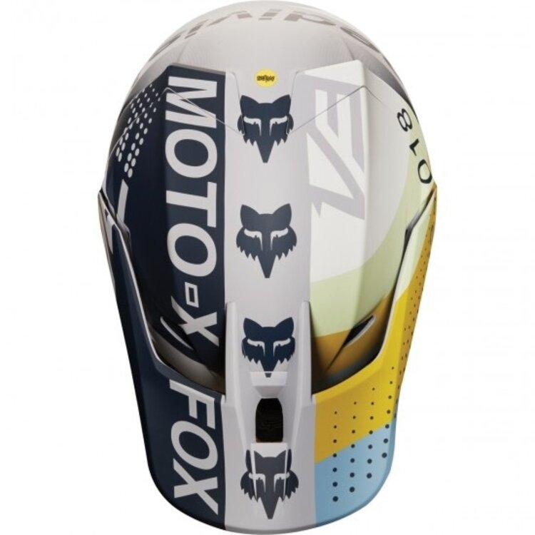 FOX RACING FOX V3 DRAFTR HELMET, LIGHT GREY MEDIUM