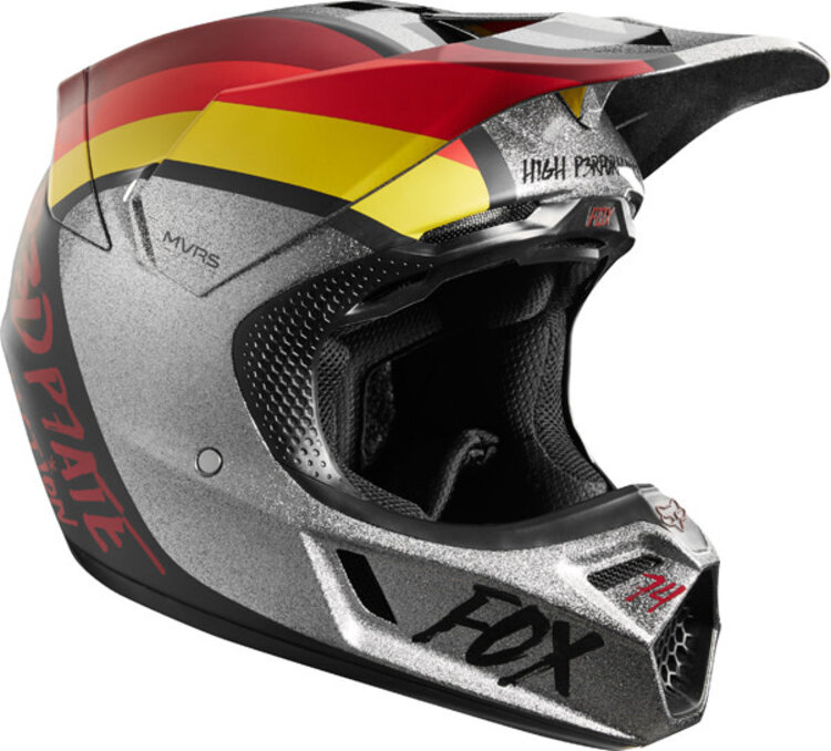FOX RACING FOX V3 RODKA LE HELMET, LIGHT GREY